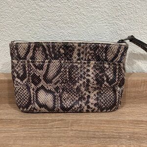 Chic Snake Print Cosmetic Bag